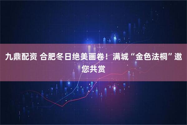 九鼎配资 合肥冬日绝美画卷！满城“金色法桐”邀您共赏